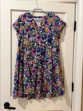 Roller Rabbit Multicolor Floral Tiered Casual Dress